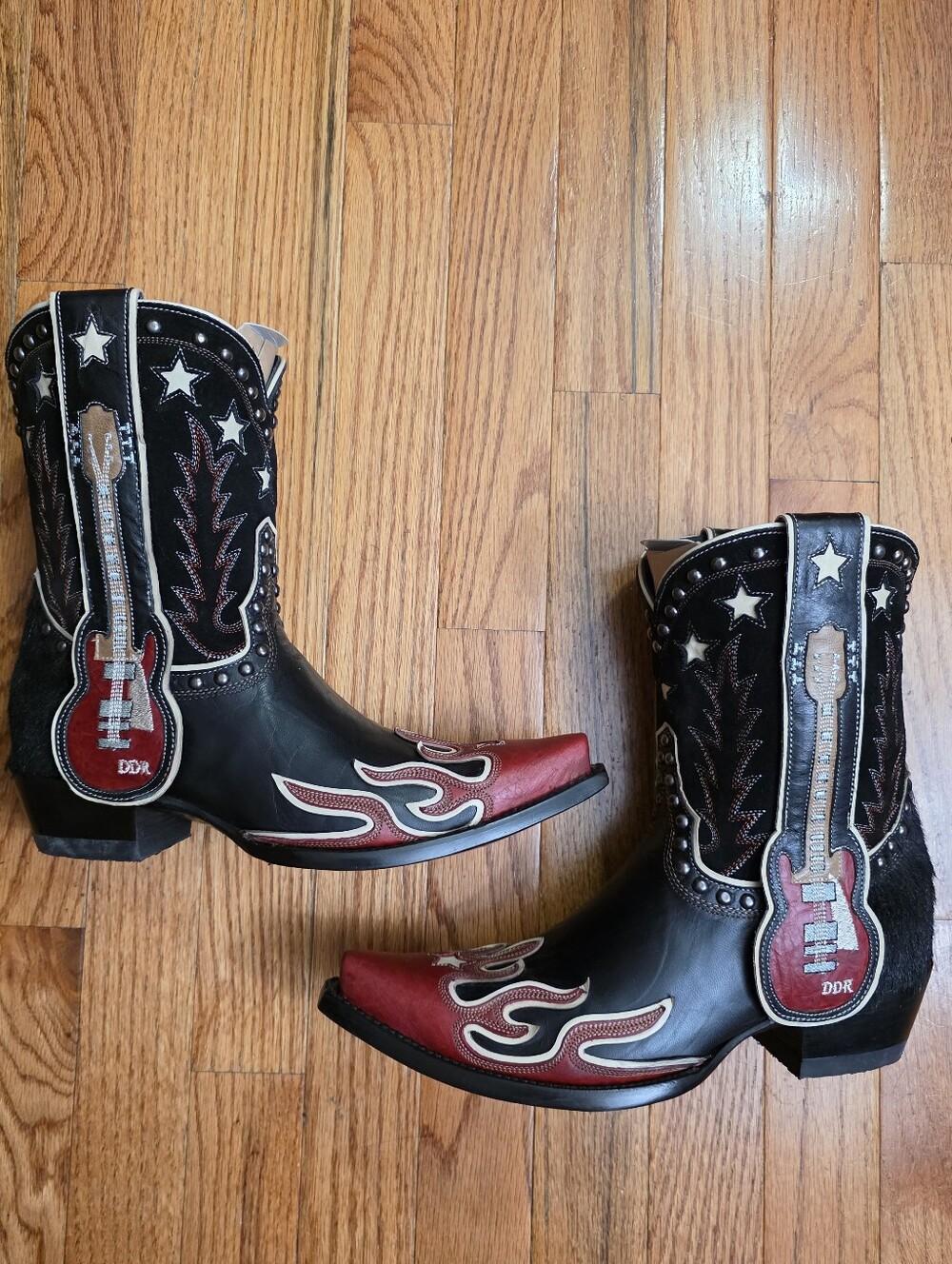New Double D Ranch By Old Gringo Ring Of Fire Red Flame Cowboy Boots Size 8